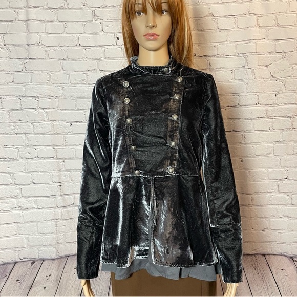 NWT New $228 Free People Velvet Faye Ebony Jacket Size XS - Picture 2 of 14